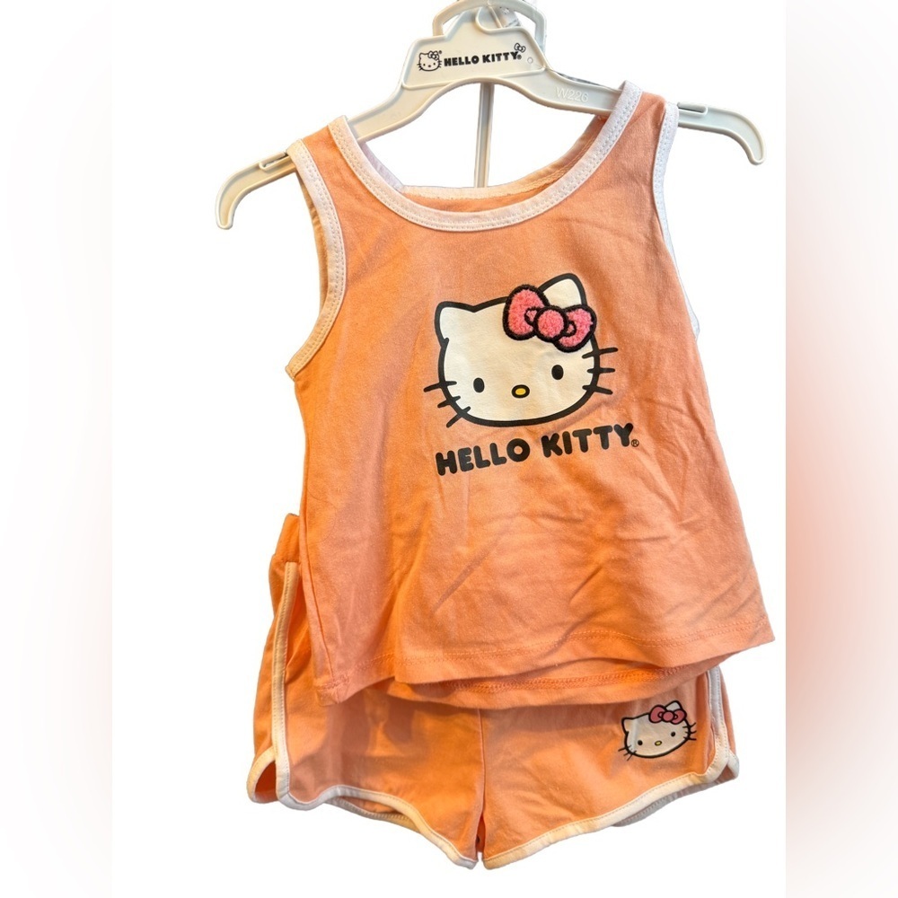Hello Kitty 2 Piece Shorts and Tank Set Peach Orange NWT 24 Months Baby Girl